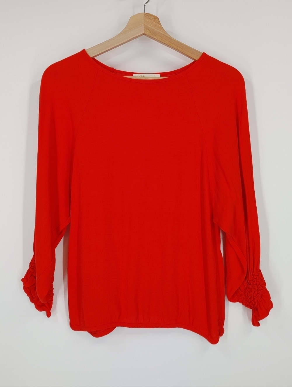Maje Lalo Smocked Sleeve Blouse